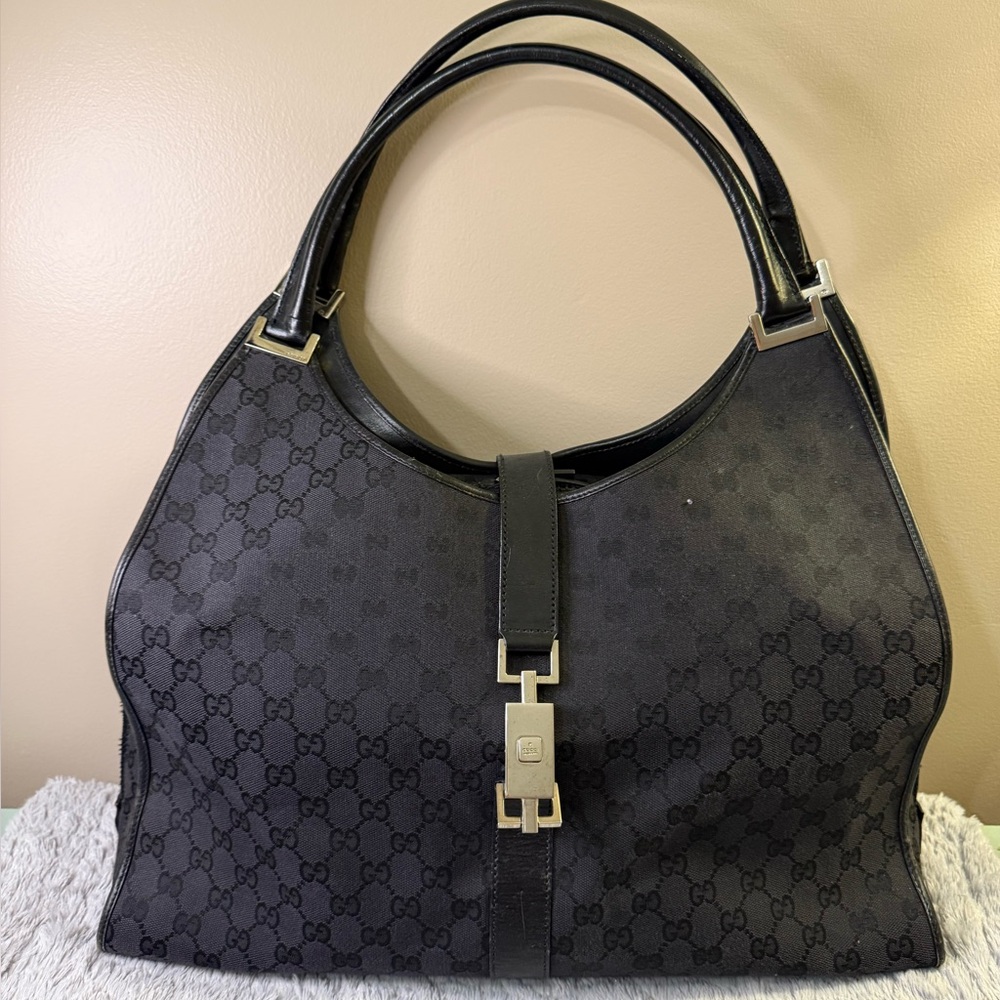 Gucci large GG canvas Bardot hobo